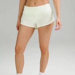 Lululemon Light Pastel Yellow Speed Up High-Rise Lined Short 3.5" Inseam Size 6
